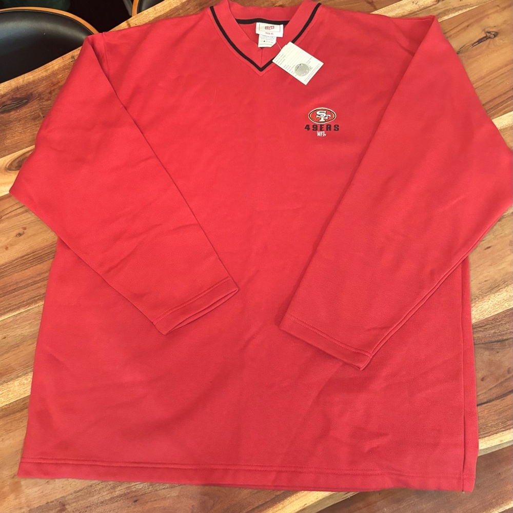 NFL Red 49ers Long Sleeve V-Neck Shirt
